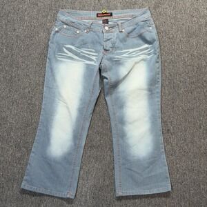 Dollhouse Capri Jeans Low Rise Jeans Women' Size 7/8 Skinny Acid Wash Blue